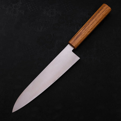 Gyuto AUS-10 Polished Oak Handle 210mm-AUS-10-Polished-Japanese Handle-[Musashi]-[Japanese-Kitchen-Knives]