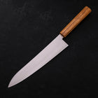 Gyuto AUS-10 Polished Oak Handle 240mm-AUS-10-Polished-Japanese Handle-[Musashi]-[Japanese-Kitchen-Knives]