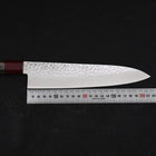 Gyuto AUS-10 Tsuchime Damascus Cherry Handle 210mm-AUS-10-Damascus-Japanese Handle-[Musashi]-[Japanese-Kitchen-Knives]