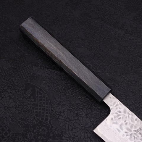 Gyuto AUS-10 Tsuchime Damascus Dark-Blue Urushi Handle 240mm-AUS-10-Damascus-Japanese Handle-[Musashi]-[Japanese-Kitchen-Knives]