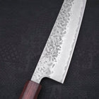 Gyuto AUS-10 Tsuchime Damascus Purple Urushi Handle 210mm-AUS-10-Damascus-Japanese Handle-[Musashi]-[Japanese-Kitchen-Knives]