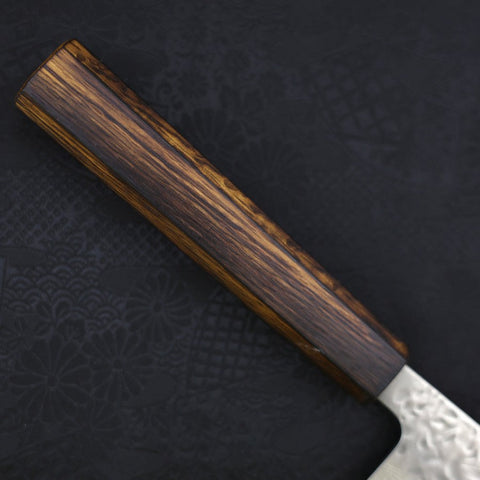 Gyuto AUS-10 Tsuchime Damascus Sumi Urushi Handle 210mm-AUS-10-Damascus-Japanese Handle-[Musashi]-[Japanese-Kitchen-Knives]