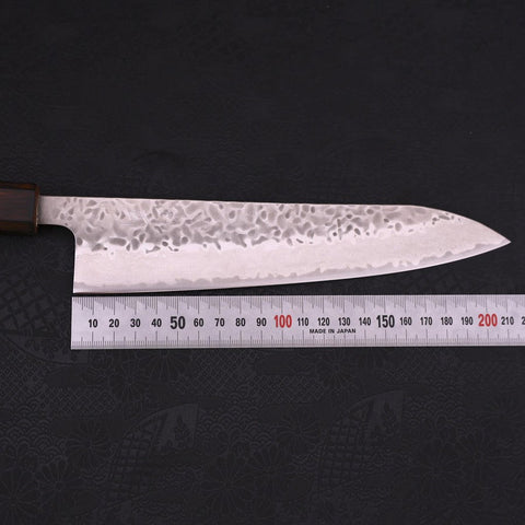 Gyuto AUS-10 Tsuchime Damascus Sumi Urushi Handle 210mm-AUS-10-Damascus-Japanese Handle-[Musashi]-[Japanese-Kitchen-Knives]