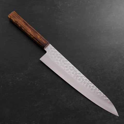 Gyuto AUS-10 Tsuchime Damascus Sumi Urushi Handle 240mm-[Musashi]-[Japanese-Kitchen-Knives]