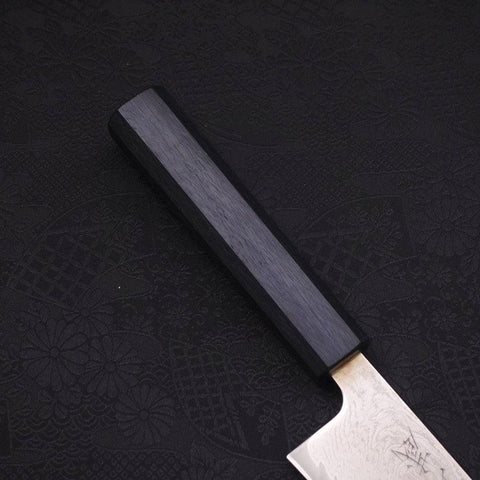 Gyuto AUS-10 Wave Nickel Damascus Dark Blue Handle 180mm-AUS-10-Damascus-Japanese Handle-[Musashi]-[Japanese-Kitchen-Knives]