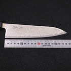 Gyuto AUS-10 Wave Nickel Damascus Dark Blue Handle 180mm-AUS-10-Damascus-Japanese Handle-[Musashi]-[Japanese-Kitchen-Knives]