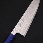 Gyuto AUS-10 Wave Nickel Damascus Ocean Blue Handle 180mm-AUS-10-Damascus-Ocean Handle-[Musashi]-[Japanese-Kitchen-Knives]