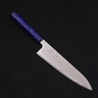 Gyuto AUS-10 Wave Nickel Damascus Ocean Blue Handle 180mm-AUS-10-Damascus-Ocean Handle-[Musashi]-[Japanese-Kitchen-Knives]