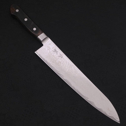 Gyuto AUS-10 Wave Nickel Damascus Western Handle 240mm-AUS-10-Damascus-Western Handle-[Musashi]-[Japanese-Kitchen-Knives]