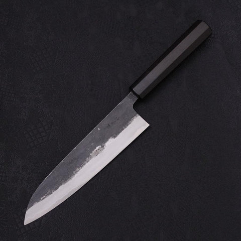 Gyuto Blue Super Kurouchi Buffalo Ebony Handle 180mm-Blue Super-Kurouchi-Japanese Handle-[Musashi]-[Japanese-Kitchen-Knives]