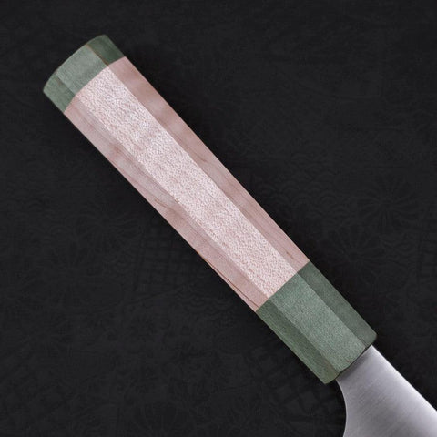 Gyuto Blue Super Polished Maple Green Handle 240mm-Blue Super-Polished-Japanese Handle-[Musashi]-[Japanese-Kitchen-Knives]