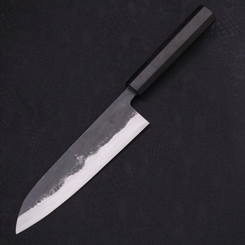 Gyuto Blue steel #1 Kurouchi Buffalo Ebony Handle 180mm-Blue steel #1-Kurouchi-Japanese Handle-[Musashi]-[Japanese-Kitchen-Knives]