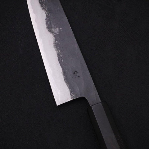 Gyuto Blue steel #1 Kurouchi Buffalo Ebony Handle 180mm-Blue steel #1-Kurouchi-Japanese Handle-[Musashi]-[Japanese-Kitchen-Knives]