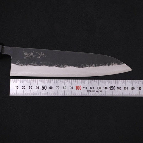 Gyuto Blue steel #1 Kurouchi Buffalo Ebony Handle 180mm-Blue steel #1-Kurouchi-Japanese Handle-[Musashi]-[Japanese-Kitchen-Knives]