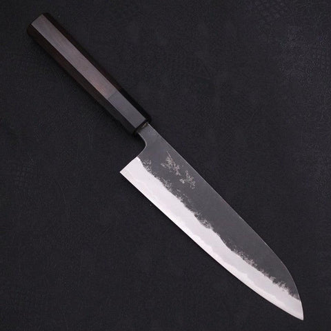 Gyuto Blue steel #1 Kurouchi Buffalo Ebony Handle 180mm-[Musashi]-[Japanese-Kitchen-Knives]