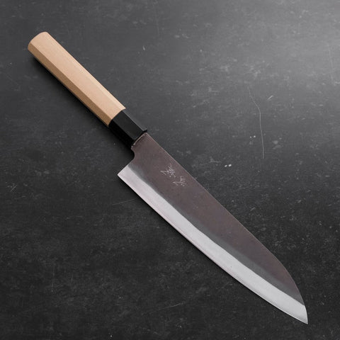 Gyuto Blue steel #1 Kurouchi Stainless Clad Buffalo Magnolia Handle 210mm-[Musashi]-[Japanese-Kitchen-Knives]