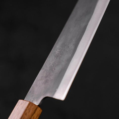 Gyuto Blue steel #1 Kurouchi Stainless Clad Oak Handle 210mm-Blue steel #1-Kurouchi-Japanese Handle-[Musashi]-[Japanese-Kitchen-Knives]