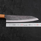 Gyuto Blue steel #1 Kurouchi Stainless Clad Oak Handle 210mm-Blue steel #1-Kurouchi-Japanese Handle-[Musashi]-[Japanese-Kitchen-Knives]