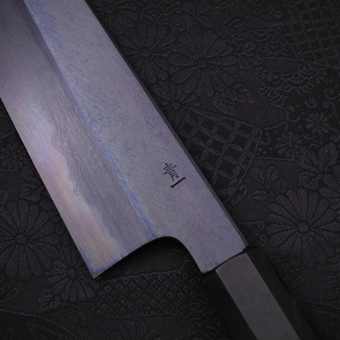 Gyuto Blue steel #1 Kurozome Damascus Buffalo Ebony Handle 240mm-Damascus-Blue steel #1-Japanese Handle-[Musashi]-[Japanese-Kitchen-Knives]