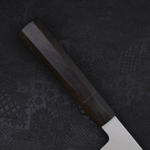 Gyuto Blue steel #1 Suminagashi Buffalo Ebony Handle 240mm-Blue steel #1-Damascus-Japanese Handle-[Musashi]-[Japanese-Kitchen-Knives]