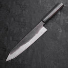 Gyuto Blue steel #2 Kurouchi Chokin Dragon Buffalo Ebony Handle 240mm-Blue steel #2-Kurouchi-Japanese Handle-[Musashi]-[Japanese-Kitchen-Knives]