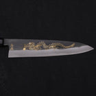 Gyuto Blue steel #2 Kurouchi Chokin Dragon Buffalo Ebony Handle 240mm-Blue steel #2-Kurouchi-Japanese Handle-[Musashi]-[Japanese-Kitchen-Knives]