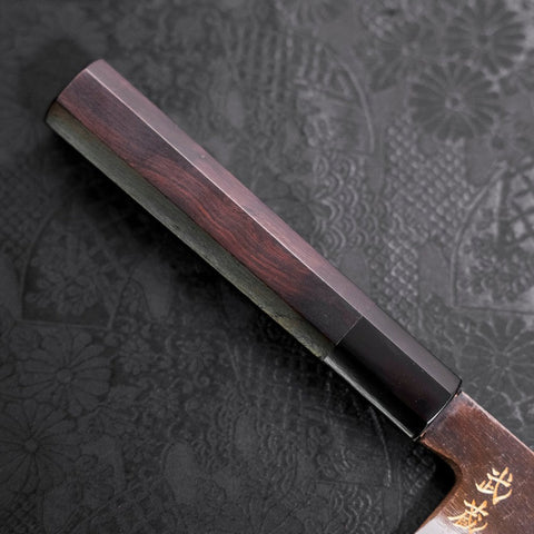 Gyuto Blue steel #2 Kurouchi Chokin Dragon Buffalo Ebony Handle 240mm-Blue steel #2-Kurouchi-Japanese Handle-[Musashi]-[Japanese-Kitchen-Knives]