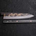 Gyuto Blue steel #2 Kurouchi Chokin Dragon Buffalo Ebony Handle 240mm-Blue steel #2-Kurouchi-Japanese Handle-[Musashi]-[Japanese-Kitchen-Knives]