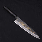 Gyuto Blue steel #2 Kurouchi Chokin Dragon Buffalo Ebony Handle 240mm-Blue steel #2-Kurouchi-Japanese Handle-[Musashi]-[Japanese-Kitchen-Knives]