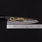 Gyuto Blue steel #2 Kurouchi Chokin Snake-Sakura Buffalo Ebony Handle 210mm-Blue steel #2-Kurouchi-Japanese Handle-[Musashi]-[Japanese-Kitchen-Knives]