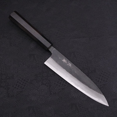 Gyuto Blue steel #2 Kurouchi Damascus Buffalo Ebony Handle 180mm-Blue steel #2-Damascus-Japanese Handle-[Musashi]-[Japanese-Kitchen-Knives]