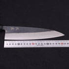 Gyuto Blue steel #2 Kurouchi Damascus Buffalo Ebony Handle 210mm-Blue steel #2-Damascus-Japanese Handle-[Musashi]-[Japanese-Kitchen-Knives]