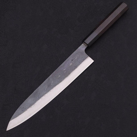 Gyuto Blue steel #2 Kurouchi Damascus Buffalo Ebony Handle 240mm-Blue steel #2-Damascus-Japanese Handle-[Musashi]-[Japanese-Kitchen-Knives]