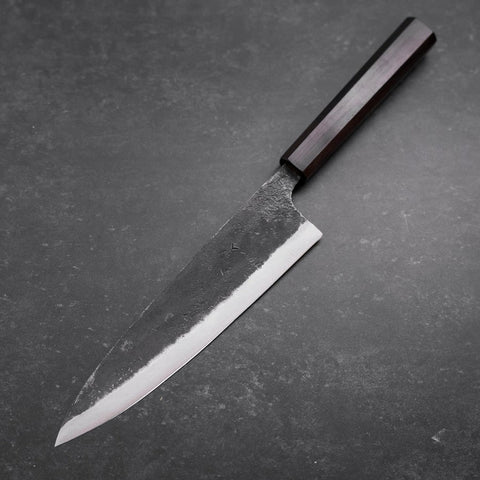 Gyuto Blue steel #2 Kurouchi Ebony Handle 210mm-Blue steel #2-Kurouchi-Japanese Handle-[Musashi]-[Japanese-Kitchen-Knives]