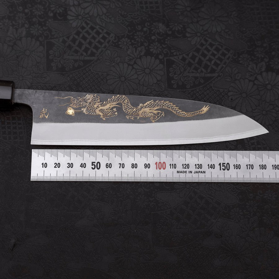 牛刀 青紙2号 黒打 龍 黒檀水牛柄 210mm – MUSASHI