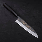 Gyuto Blue steel #2 Kurouchi Stainless Clad Chokin Dragon Buffalo Ebony Handle 180mm-[Musashi]-[Japanese-Kitchen-Knives]