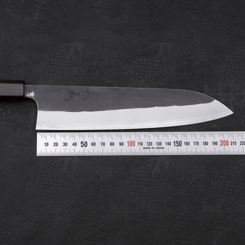 Gyuto Blue steel #2 Kurouchi Stainless Clad Ebony Handle 210mm-Blue steel #2-Kurouchi-Japanese Handle-[Musashi]-[Japanese-Kitchen-Knives]