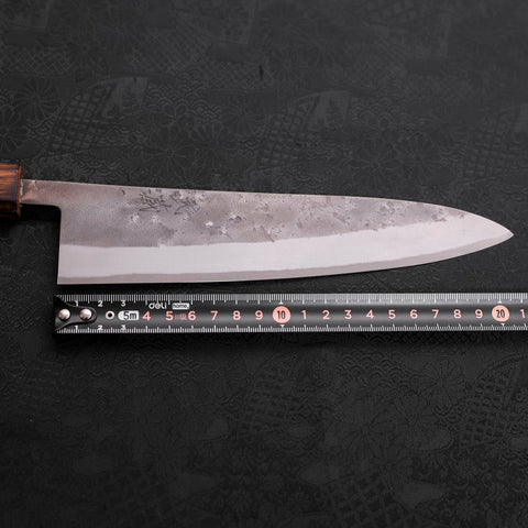 Gyuto Blue steel #2 Nashiji Stainless Clad Sumi Urushi Handle 210mm-Blue steel #2-Nashiji-Japanese Handle-[Musashi]-[Japanese-Kitchen-Knives]