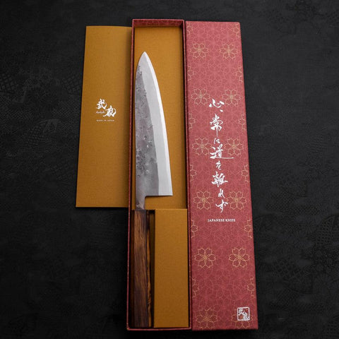 Gyuto Blue steel #2 Nashiji Stainless Clad Sumi Urushi Handle 210mm-Blue steel #2-Nashiji-Japanese Handle-[Musashi]-[Japanese-Kitchen-Knives]