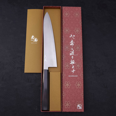 Gyuto HAP-40 Polished Buffalo Ebony Handle 240mm-HAP-40-Polished-Japanese Handle-[Musashi]-[Japanese-Kitchen-Knives]