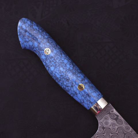 Gyuto SG-2 Damascus Turquoise Blue Handle 210mm-SG-2-Damascus-Western Handle-[Musashi]-[Japanese-Kitchen-Knives]