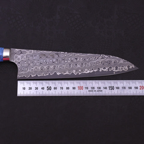 Gyuto SG-2 Damascus Turquoise Blue Handle 210mm-SG-2-Damascus-Western Handle-[Musashi]-[Japanese-Kitchen-Knives]