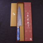 Gyuto SG-2 Damascus Turquoise Blue Handle 240mm-SG-2-Tsuchime-Western Handle-[Musashi]-[Japanese-Kitchen-Knives]