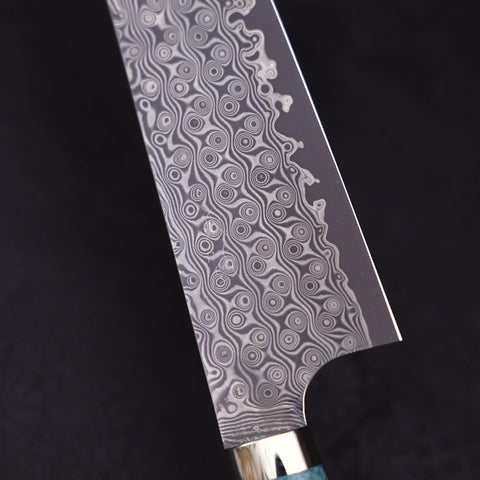 Gyuto SG-2 Damascus Turquoise Green Handle 210mm-SG-2-Damascus-Western Handle-[Musashi]-[Japanese-Kitchen-Knives]