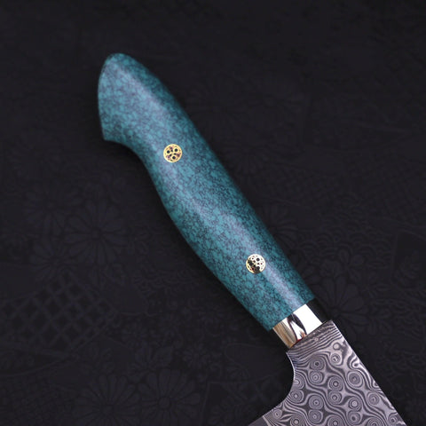 Gyuto SG-2 Damascus Turquoise Green Handle 210mm-SG-2-Damascus-Western Handle-[Musashi]-[Japanese-Kitchen-Knives]