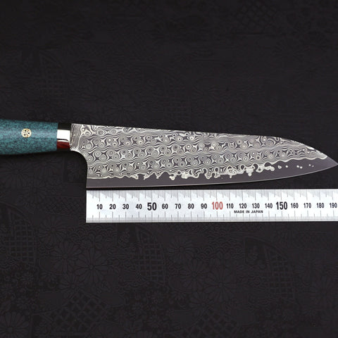 Gyuto SG-2 Damascus Turquoise Green Handle 210mm-SG-2-Damascus-Western Handle-[Musashi]-[Japanese-Kitchen-Knives]