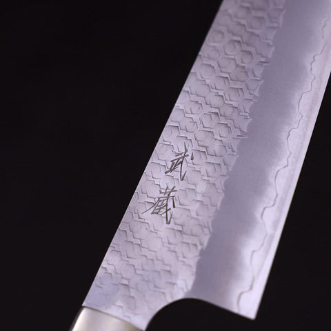 Gyuto SG-2 Tsuchime Turquoise Blue Handle 210mm-SG-2-Tsuchime-Western Handle-[Musashi]-[Japanese-Kitchen-Knives]