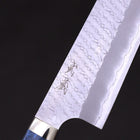 Gyuto SG-2 Tsuchime Turquoise Blue Handle 240mm-SG-2-Tsuchime-Western Handle-[Musashi]-[Japanese-Kitchen-Knives]