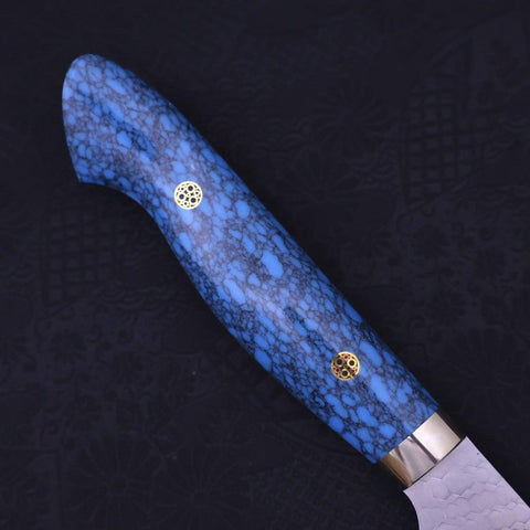 Gyuto SG-2 Tsuchime Turquoise Blue Handle 240mm-SG-2-Tsuchime-Western Handle-[Musashi]-[Japanese-Kitchen-Knives]