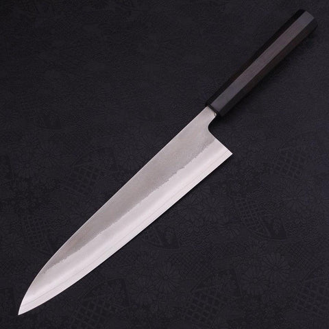 Gyuto SKD11 Nashiji Buffalo Ebony Handle 240mm-SKD11-Nashiji-Japanese Handle-[Musashi]-[Japanese-Kitchen-Knives]